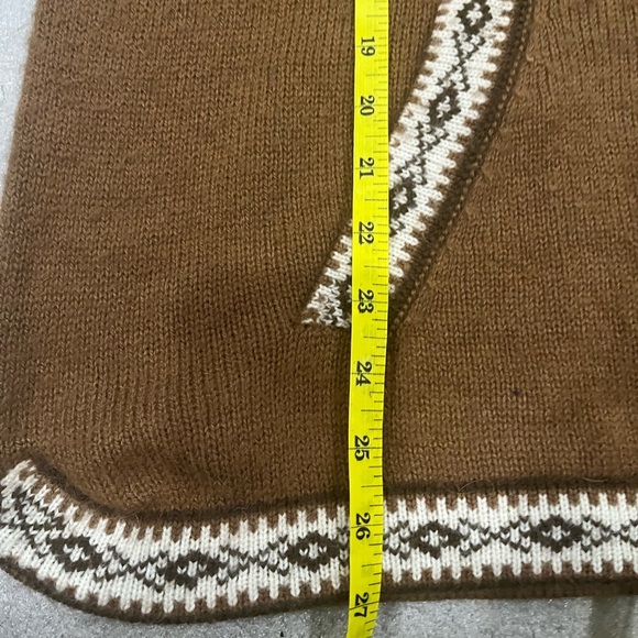 [S/M]Peru Alpaca Wool Brown Camel Patterned Sweater - Picture 4 of 5